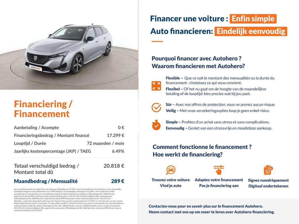 Peugeot 308 1.2 PureTech GT (bj 2022, automaat), Gebruikt, Alcantara, USB, 96 kW