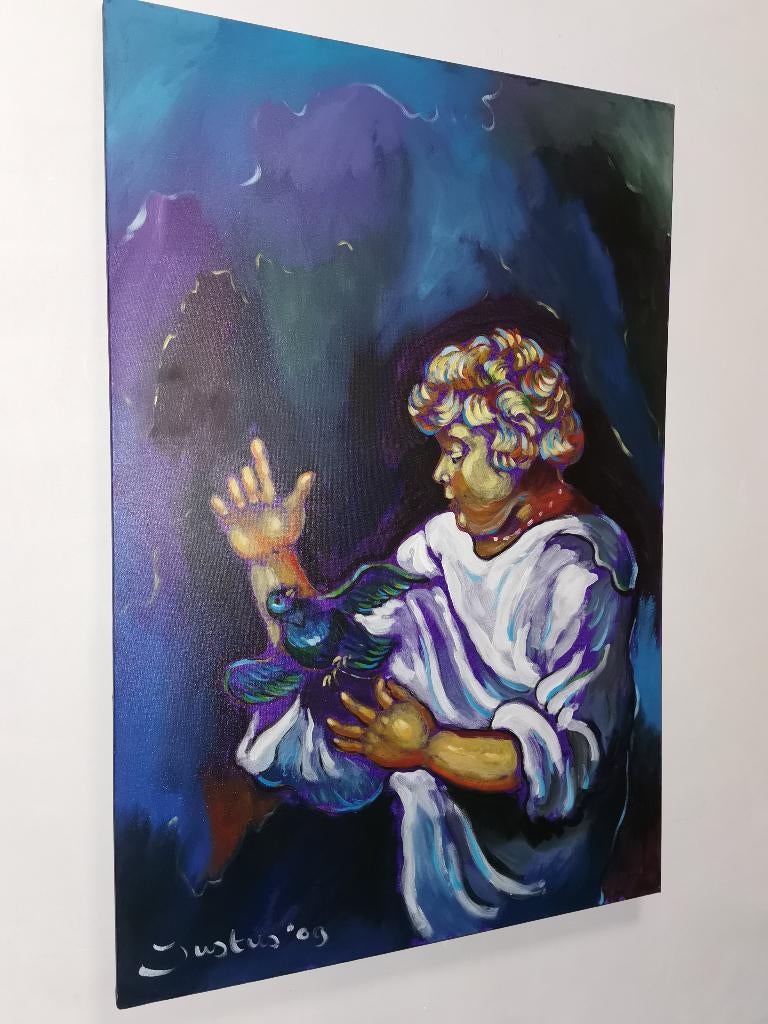 De Engel GROOT Origineel werk  Justus Donker, Antiek en Kunst, Ophalen