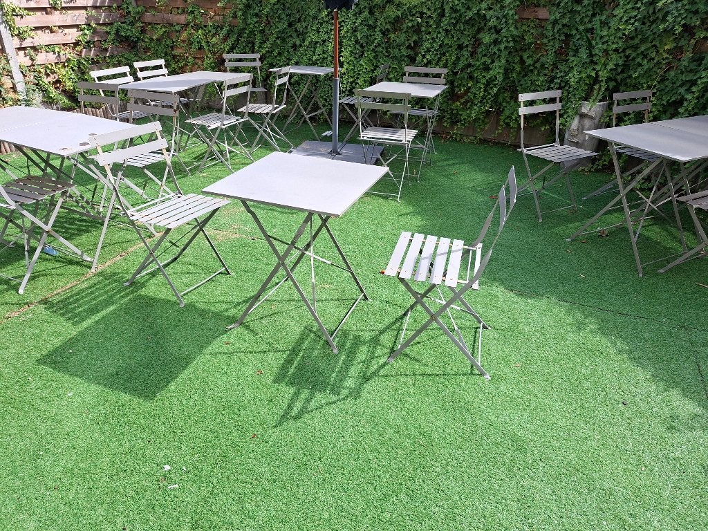 Tuintafel set, Tuin en Terras, Tuintafels, Ophalen, Gebruikt, Vierkant, Metaal