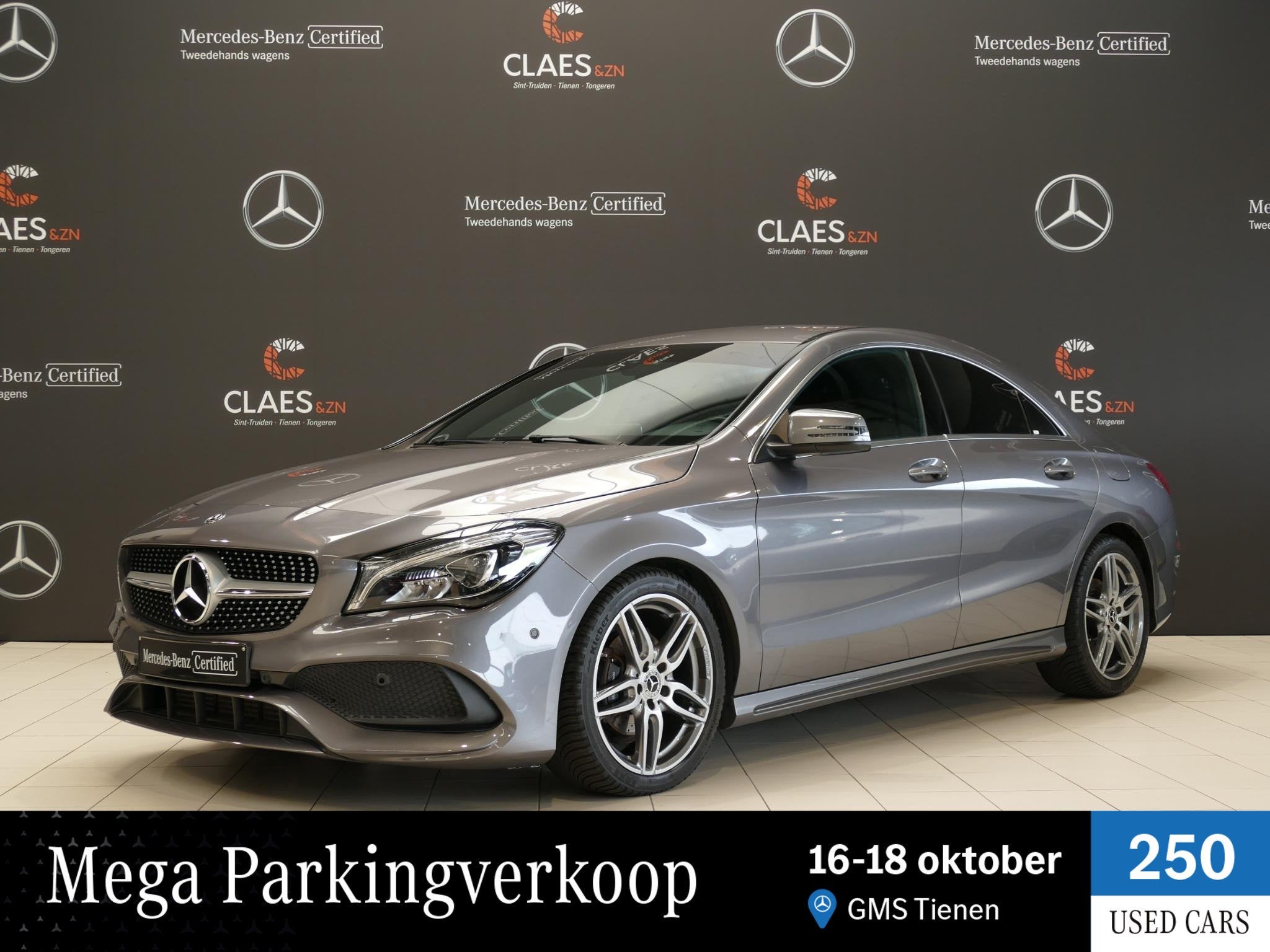 Mercedes-Benz CLA Coupé 180 AMG Line - DOS 8552, Auto's, Zwart, 4 cilinders, 1600 cc, Zilver of Grijs