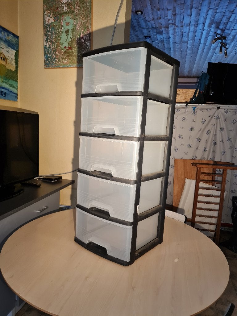 MEUBLE EN PLASTIQUE 5 TIROIRS, Enlèvement, Comme neuf, Meuble d'appoint en plastique
