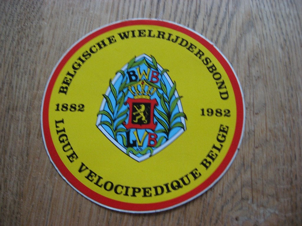 Autocollant BWB LVB Association cycliste belge 1882 1982, Collections, Enlèvement ou Envoi, Neuf, Affiche, Image ou Autocollant