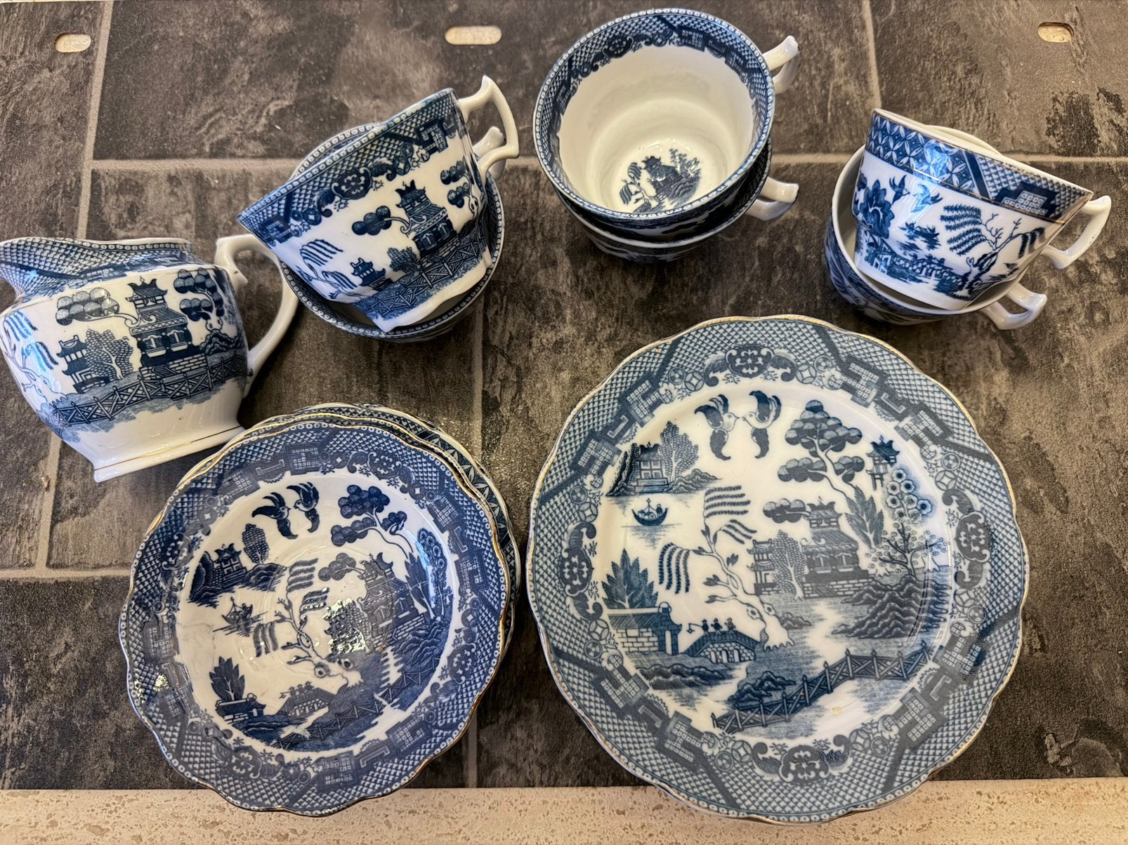 Blue willow tee set, Ophalen