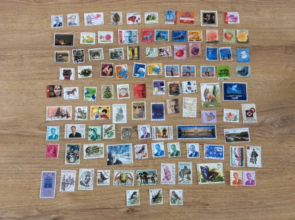 100 verschillende gestempelde Belgische postzegels, Ophalen of Verzenden, Gestempeld