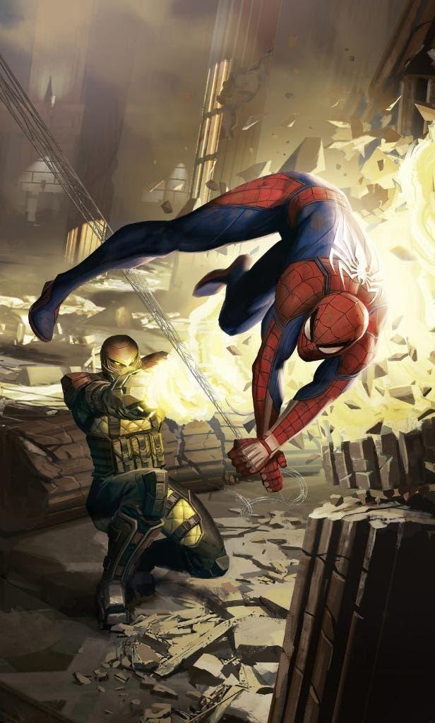 Spiderman Vlies Behang Dodge - 150 x 250 - Gratis Verzending, Enlèvement ou Envoi, Neuf, Décoration murale