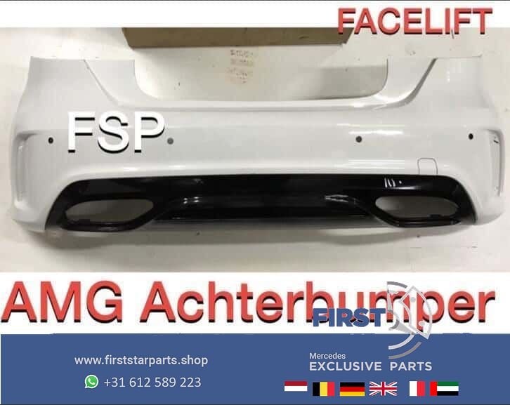 W176 AMG Facelift voorbumper + achterbumper wit MB A Klasse, Gebruikt, -, Voor, Ophalen of Verzenden