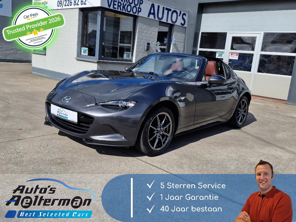 Mazda MX-5 RF 1.5i  LEDER BOSE CAMERA VERWARMDE STOEL, Autos, Mazda, Cuir, Argent ou Gris, Achat, Euro 6