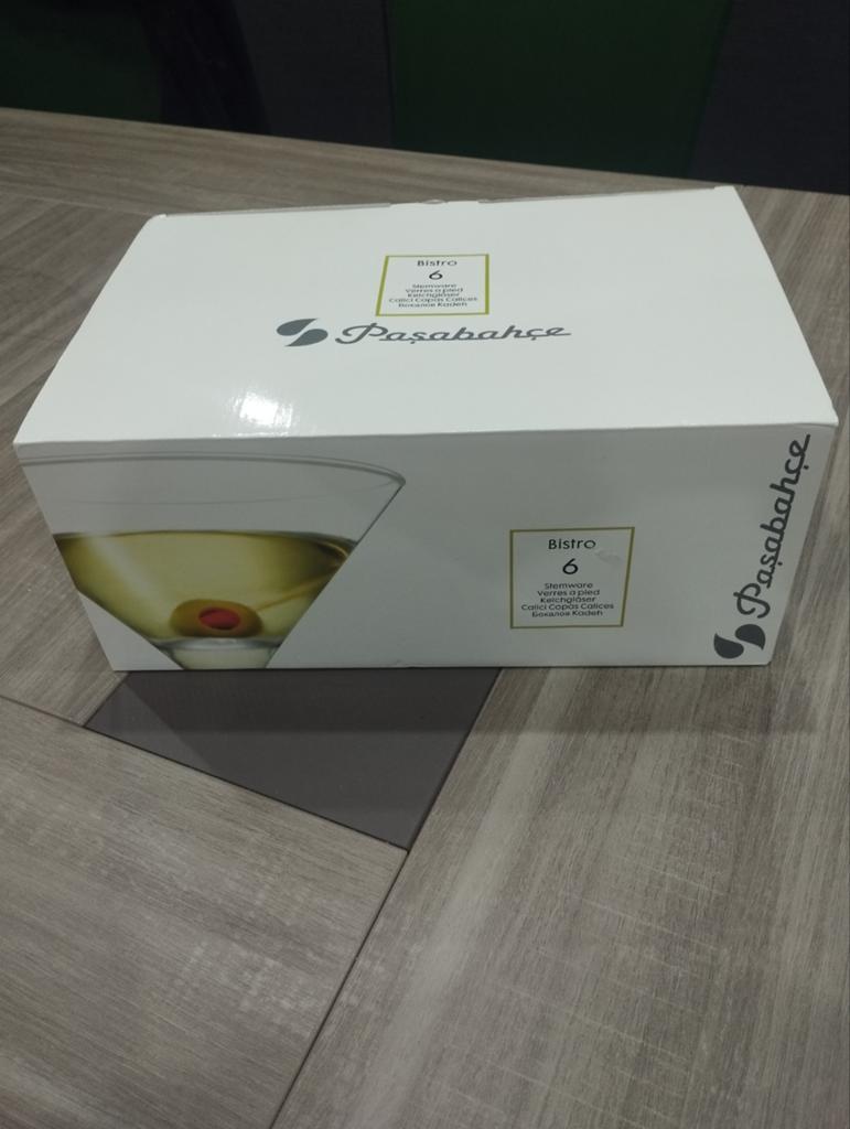6 verres à martini, 190 ml, Pasabahce Bistro, neuf, Enlèvement, Neuf, Verre, Verre ou Verres