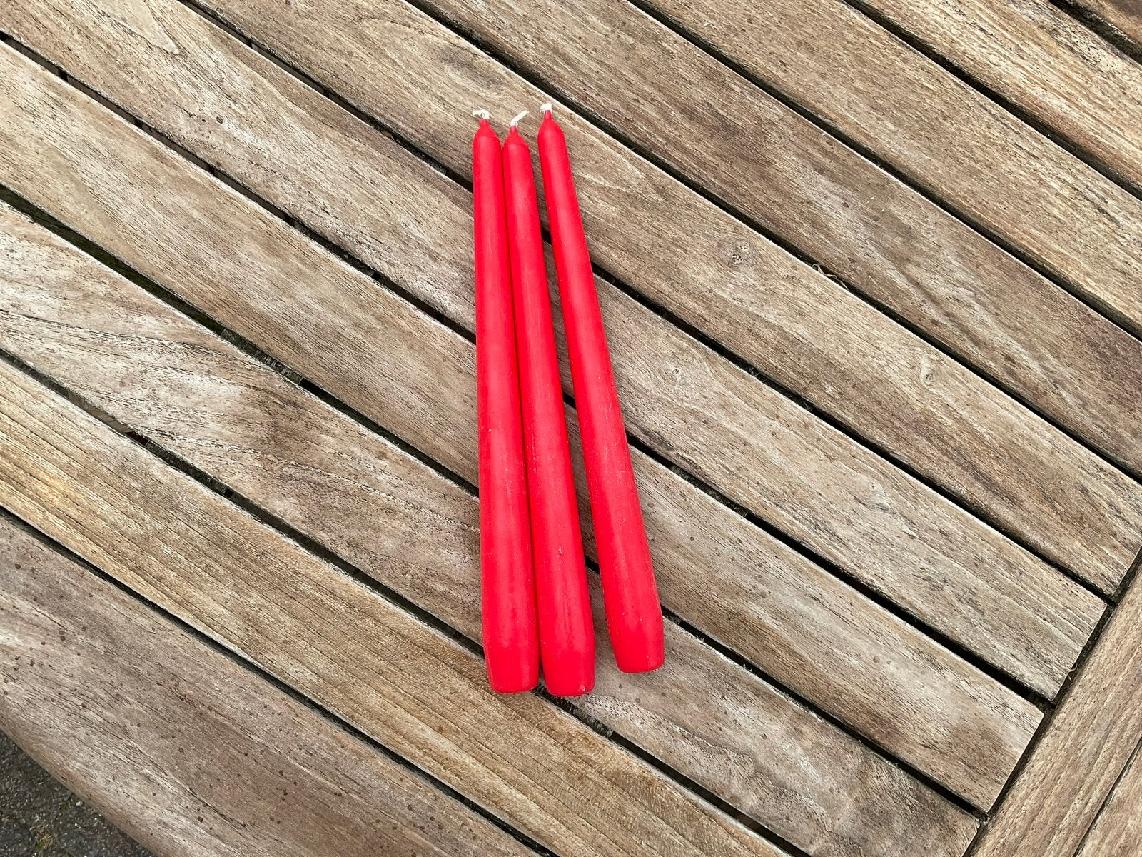 3 bougies rouges, Maison & Meubles, Enlèvement, Comme neuf