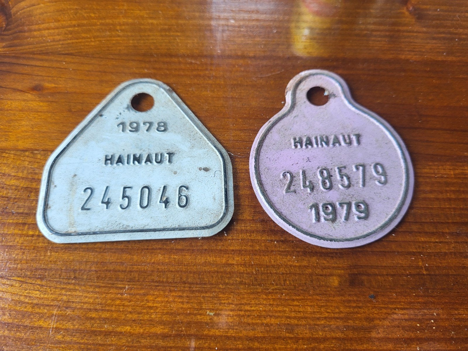 Lot 2 plaque immatriculations vélo, Belgique années 70, Envoi