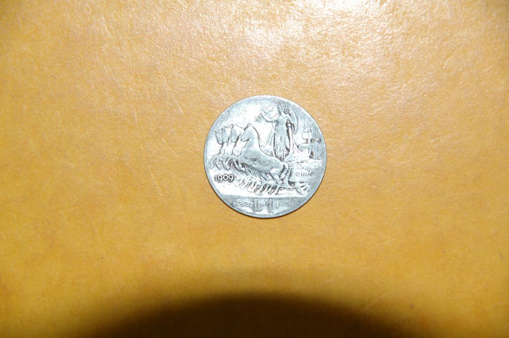 ITALIA : ZILVEREN 1 LIRE 1909 in vrij goede staat, Postzegels en Munten, Verzenden, Italië, Losse munt, Zilver