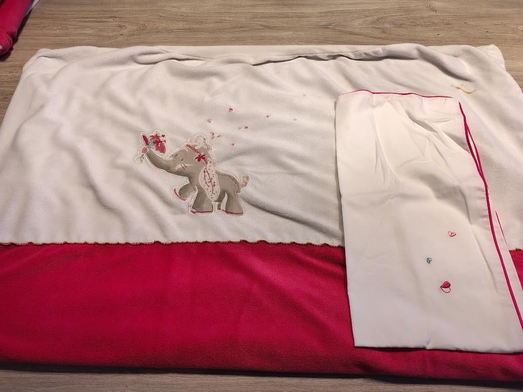 fleece dekbedovertrek en kussensloop voor kinderbedje, Kinderen en Baby's, Ophalen of Verzenden, Zo goed als nieuw, Dekbedovertrek