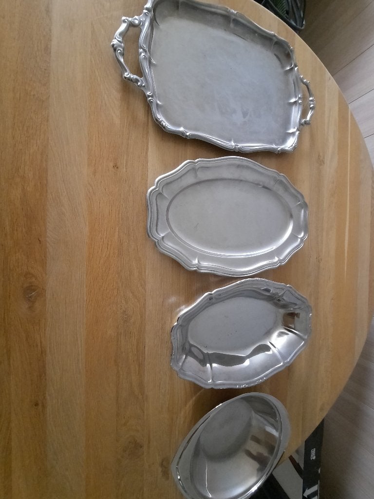 SERVEERSET, Huis en Inrichting, Ophalen, Gebruikt, Snij-/serveerplank, Zilver