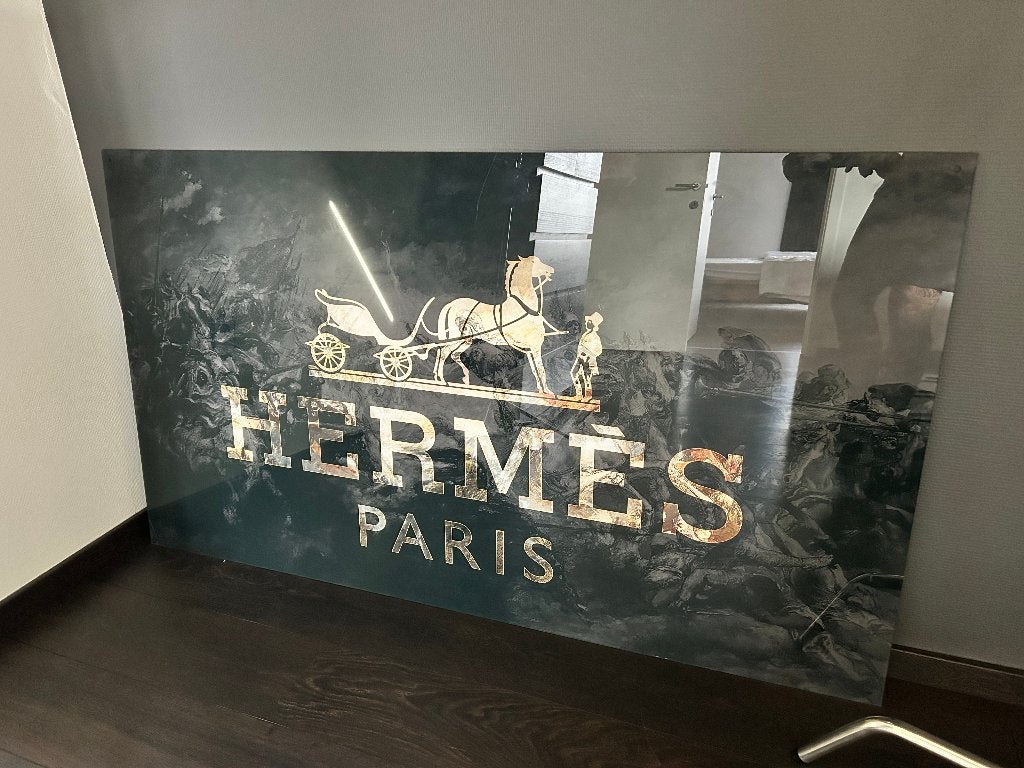 Groot plexiglas wandpaneel 150 x 85 – paard & koets motief, Ophalen, Overige typen, Nieuw, 125 cm of meer