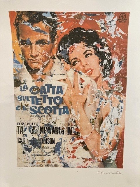 sérigraphie Mimmo Rotella, Antiquités & Art, Édition limitée, Enlèvement ou Envoi, Personnages et figures fantastiques, Sérigraphie