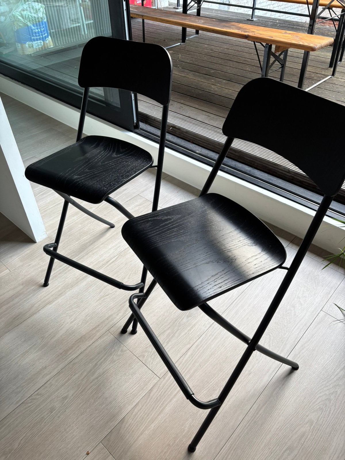 IKEA Barkruk Franklin 2 stuks zwart, Ophalen, Zo goed als nieuw