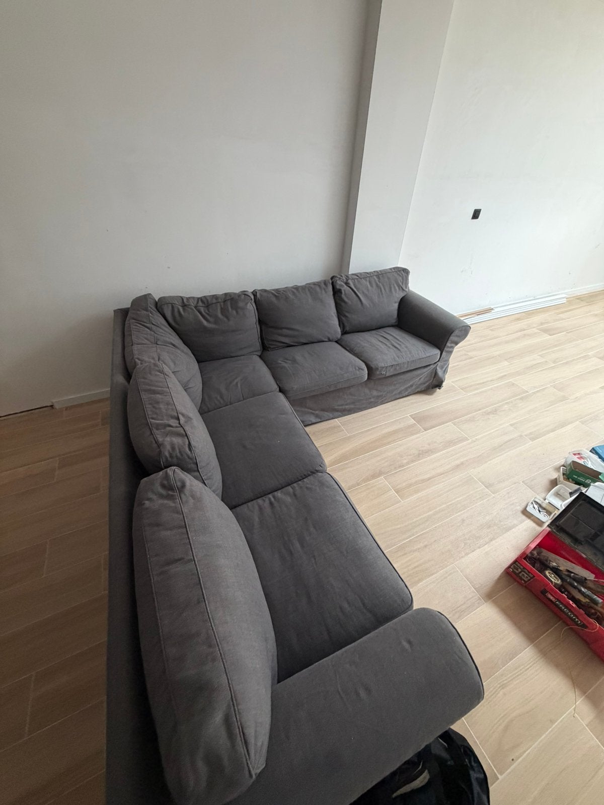 Ikea ektorp hoekbank, 75 à 100 cm, Banc d'angle, Grijs, Comme neuf