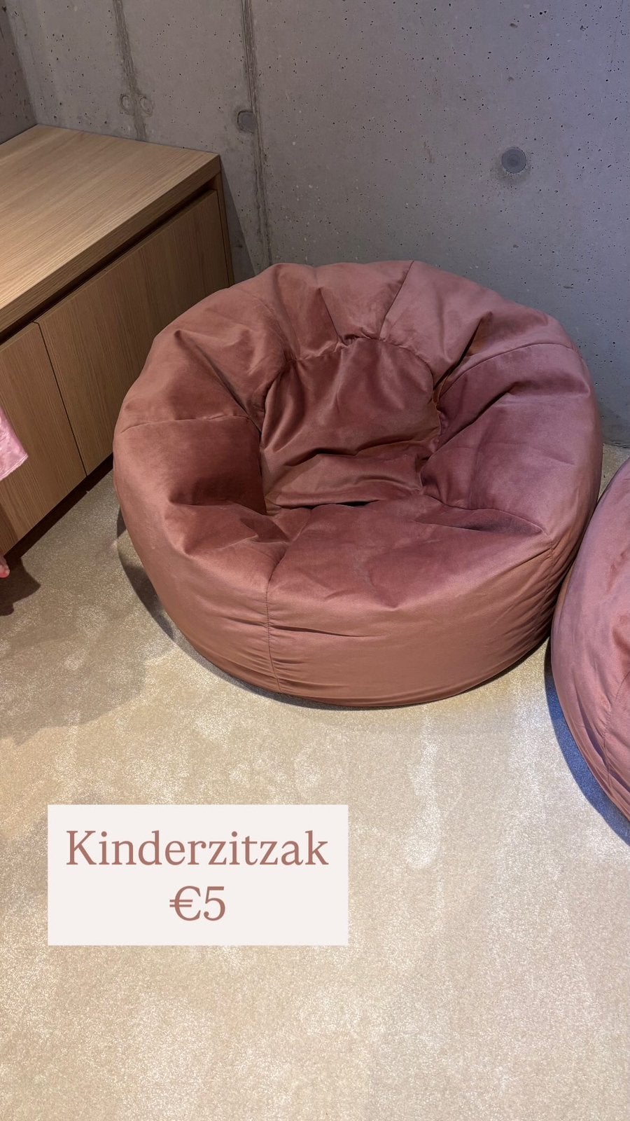 Kinder zitzak oudroze, Ophalen, Zo goed als nieuw, Zitzak