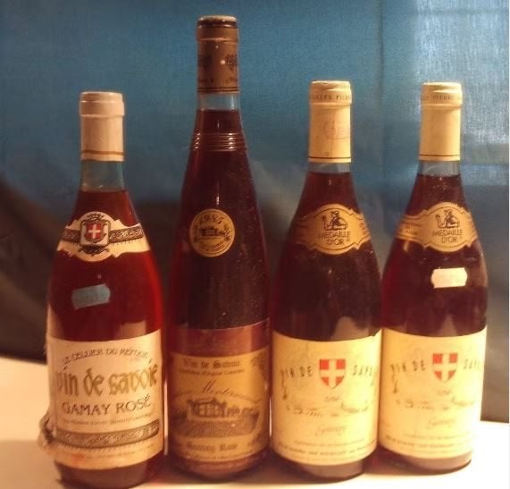 4x Vin de Savoie - Gamay Rosé - 1985/1988, Enlèvement ou Envoi, Pleine, Comme neuf, Rosé