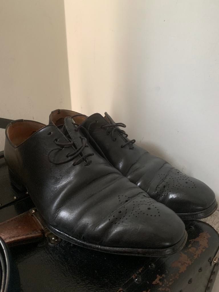 souliers vintage semi-mesure artisanale Paris 42 1/2, Enlèvement ou Envoi, Comme neuf, Noir