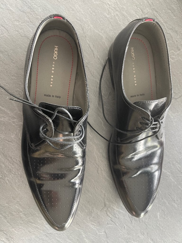 Hugo Boss - Virtio Black - taille 44, Vêtements | Hommes, Enlèvement ou Envoi, Chaussures à lacets, Comme neuf, Hugo Boss