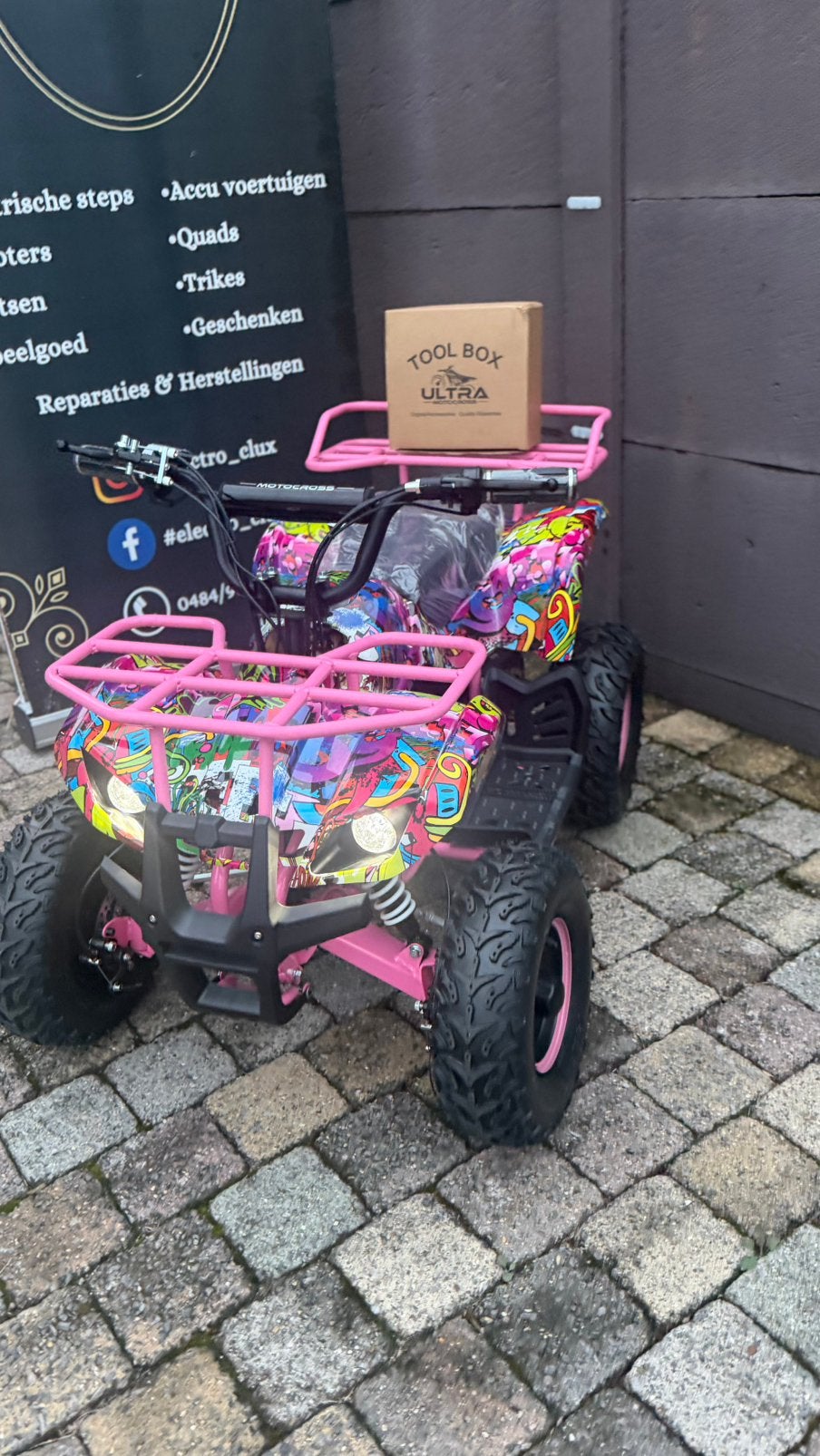 Elektrische Kinderquad Pink Graffiti Krachtige 1200W 48V, Nieuw