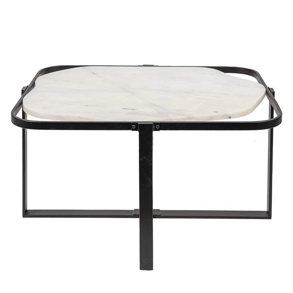 Salontafel 86x68x45 cm Zwart Wit IJzer  Clayre & Eef., Ophalen, Nieuw