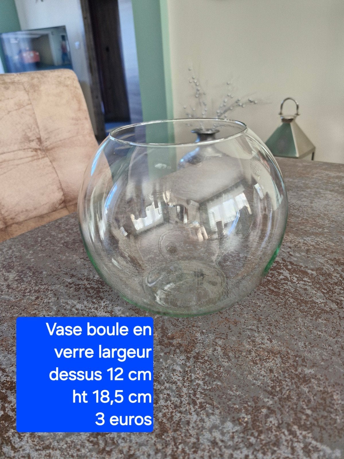 glazen bolvaas met bovenbreedte 12 cm/h 18,5 cm, Huis en Inrichting, Ophalen, Glas