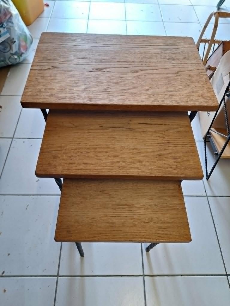 3 tables gigogne, Maison & Meubles, Moins de 55 cm, Enlèvement, Rectangulaire, Bois