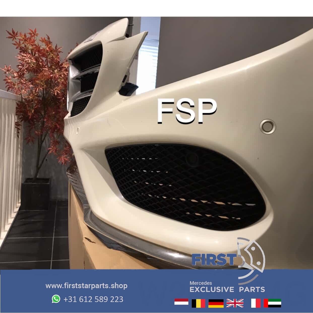 W205 C205 AMG LINE VOORBUMPER WIT COMPLEET Mercedes C Klasse, Utilisé, -, Avant, -
