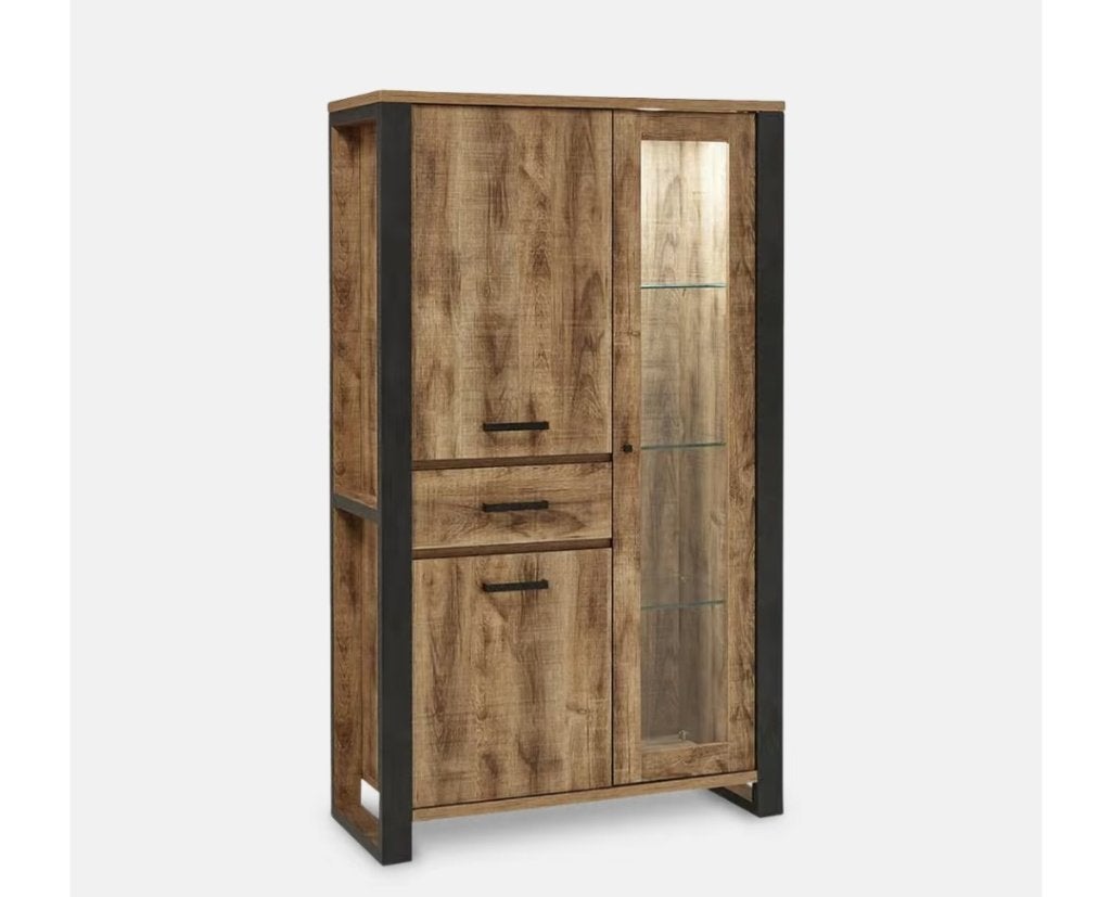 Vitrinekast met glas, Huis en Inrichting, Kasten | Vitrinekasten, Ophalen, 100 tot 150 cm, Glas, 25 tot 50 cm