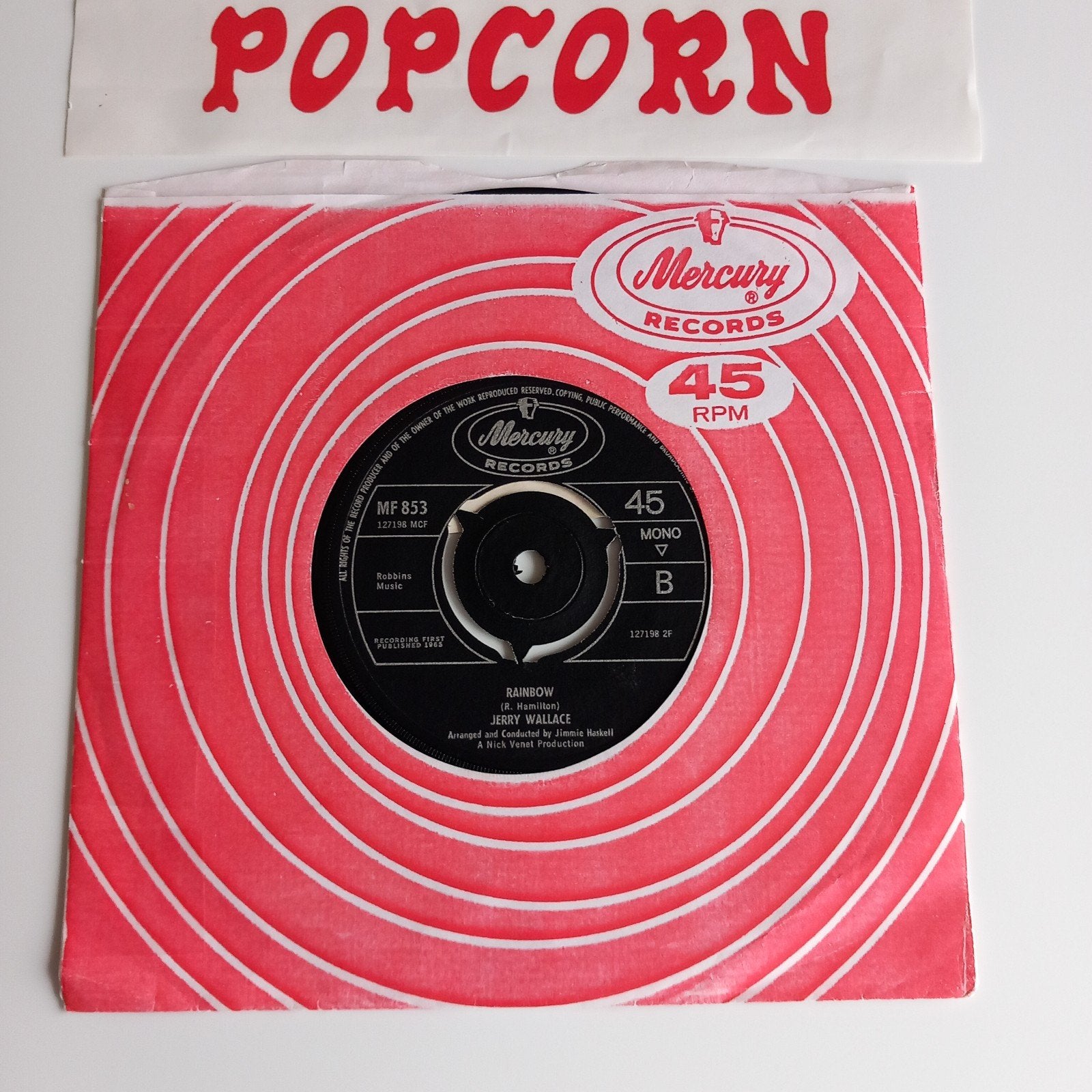JERRY WALLACE. RAINBOW +TIME .60S UK 45T, Ophalen of Verzenden