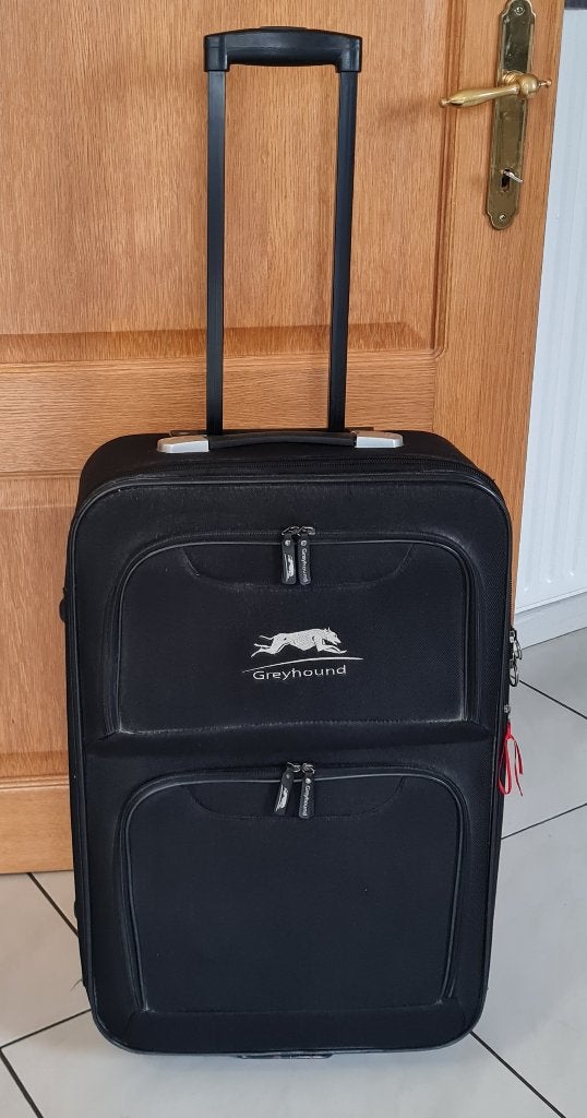 Valise extensible Greyhound noire à roulettes, 35 à 45 cm, Poignée extensible, Enlèvement, Utilisé