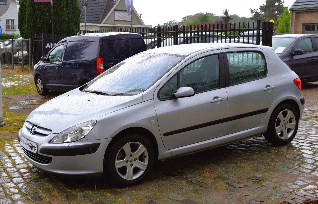 Peugeot 307 1.6HDi/AIRCO/LEDER/HISTORY/GARANTIE, Autos, Cuir, Argent ou Gris, Entreprise, Noir