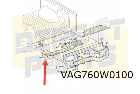 Volkswagen Amarok (9/10-) Bumperdrager achterbumper Originee, -, -, Nieuw, Achter
