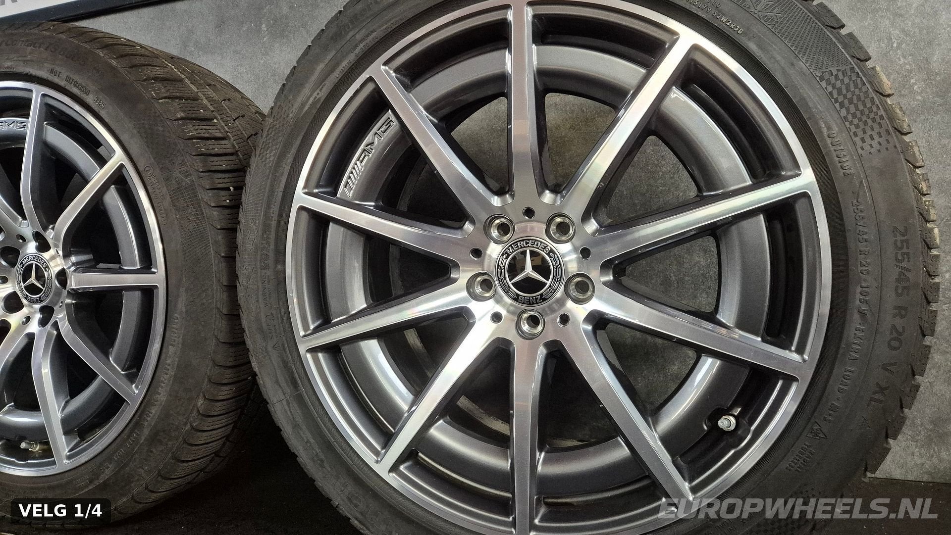 20 inch Mercedes S63 E AMG W223 velgen winterbanden Breedset, Gebruikt, 255 mm, -, -