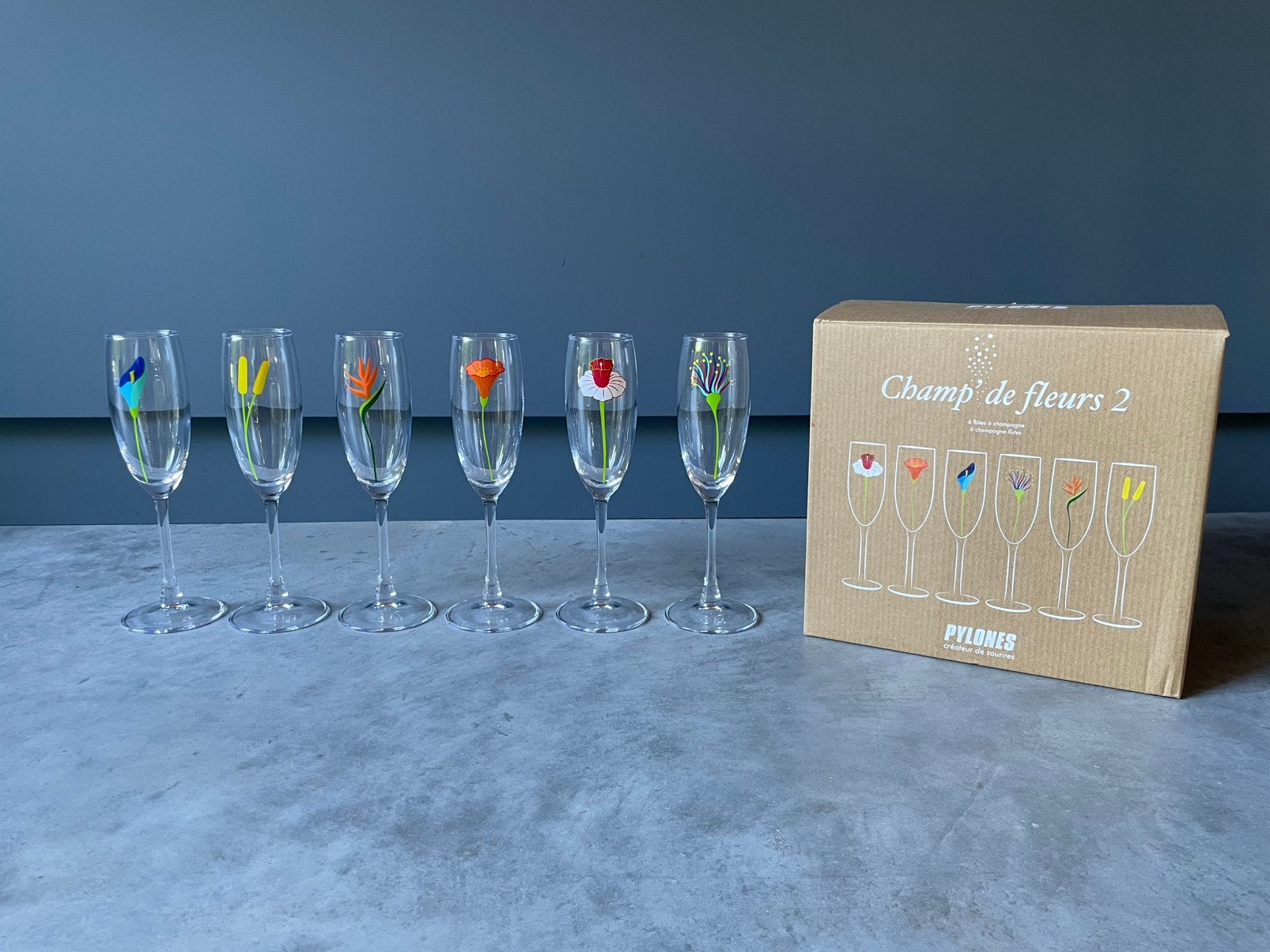 Champ’ de fleurs 2 champagneglazen (Pylones), Huis en Inrichting, Ophalen, Glas of Glazen, Overige merken, Nieuw