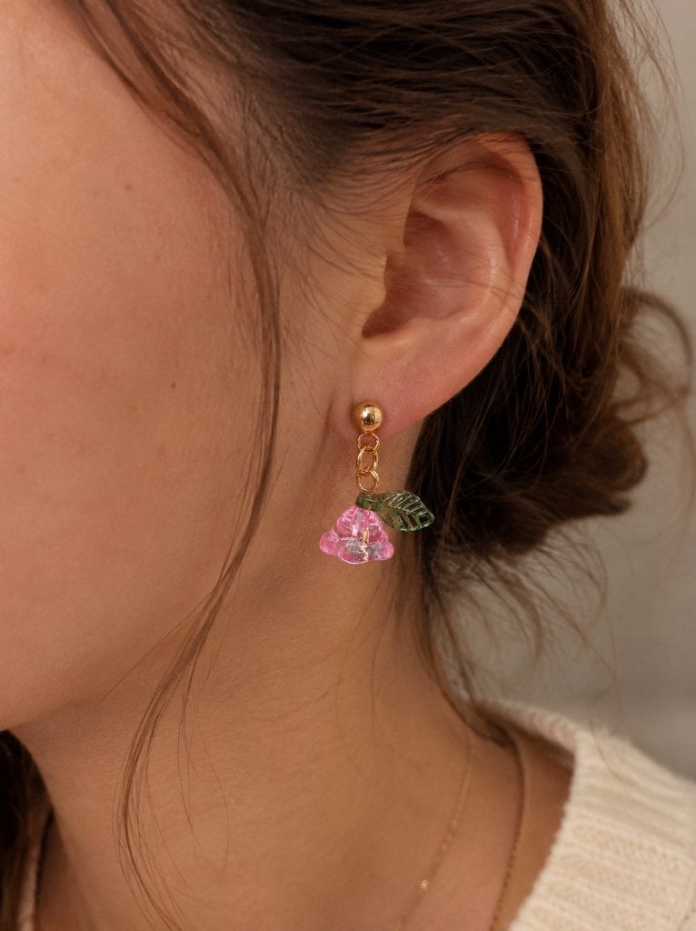 Boucles d'oreilles art.162, Enlèvement ou Envoi, Rose, Autres matériaux, Neuf