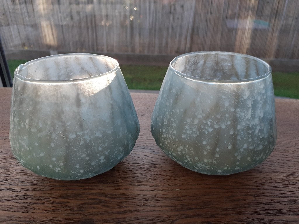 2 Theelichtenhouders €2 voor de 2, Huis en Inrichting, Ophalen of Verzenden, Gebruikt, Groen
