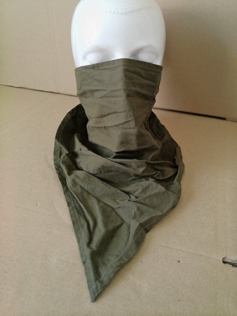 Vintage leger halsdoek Landmacht klittenband groene halsdoek, Ophalen of Verzenden
