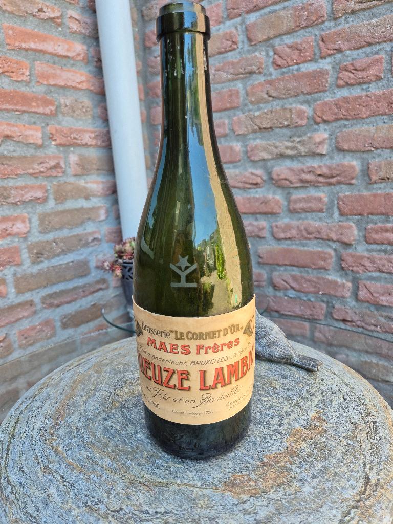 GUEUZE LAMBIC MAES Fréres reclamefles meer als 100 jaar oud, Ophalen of Verzenden, Gebruikt, Overige typen, Overige merken