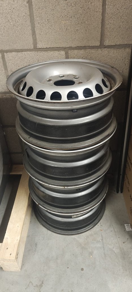 4 stalen velgen Mercedes Sprinter 16 inch 6x130 ET62, 16 pouces, Véhicule utilitaire, Enlèvement, Utilisé