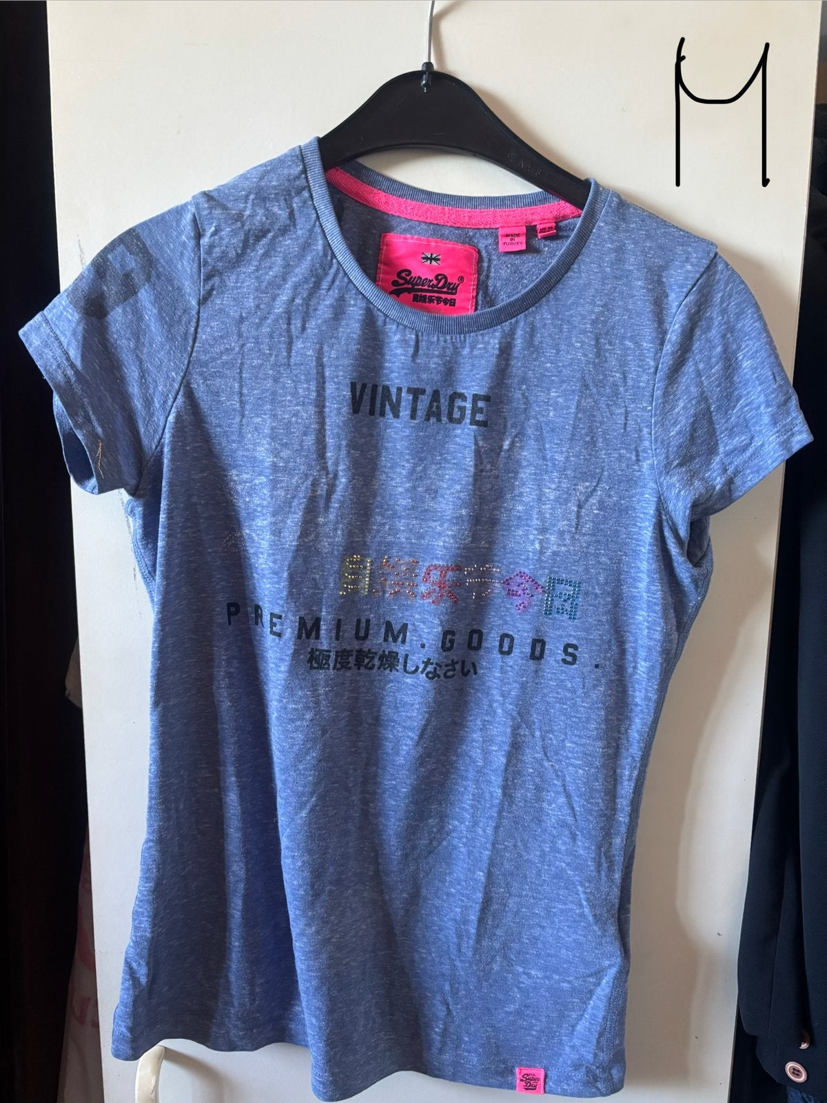 tshirt superdry, Kleding | Dames, Maat 38/40 (M), Blauw, Ophalen of Verzenden, Zo goed als nieuw