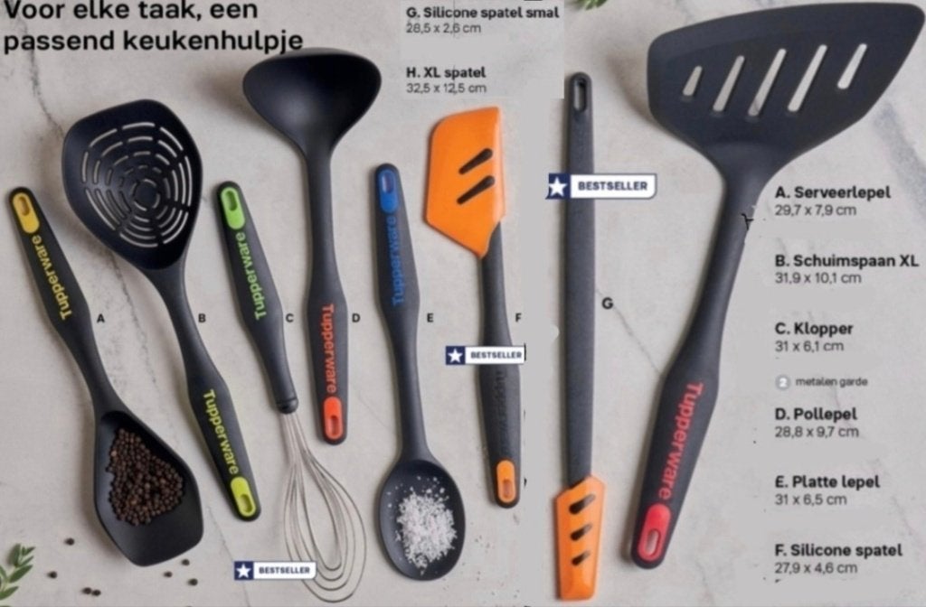 Tupperware ergonomische Keukenhulpjes (zie omschrijving), Neuf, Sans BPA, Enlèvement ou Envoi, Autres couleurs