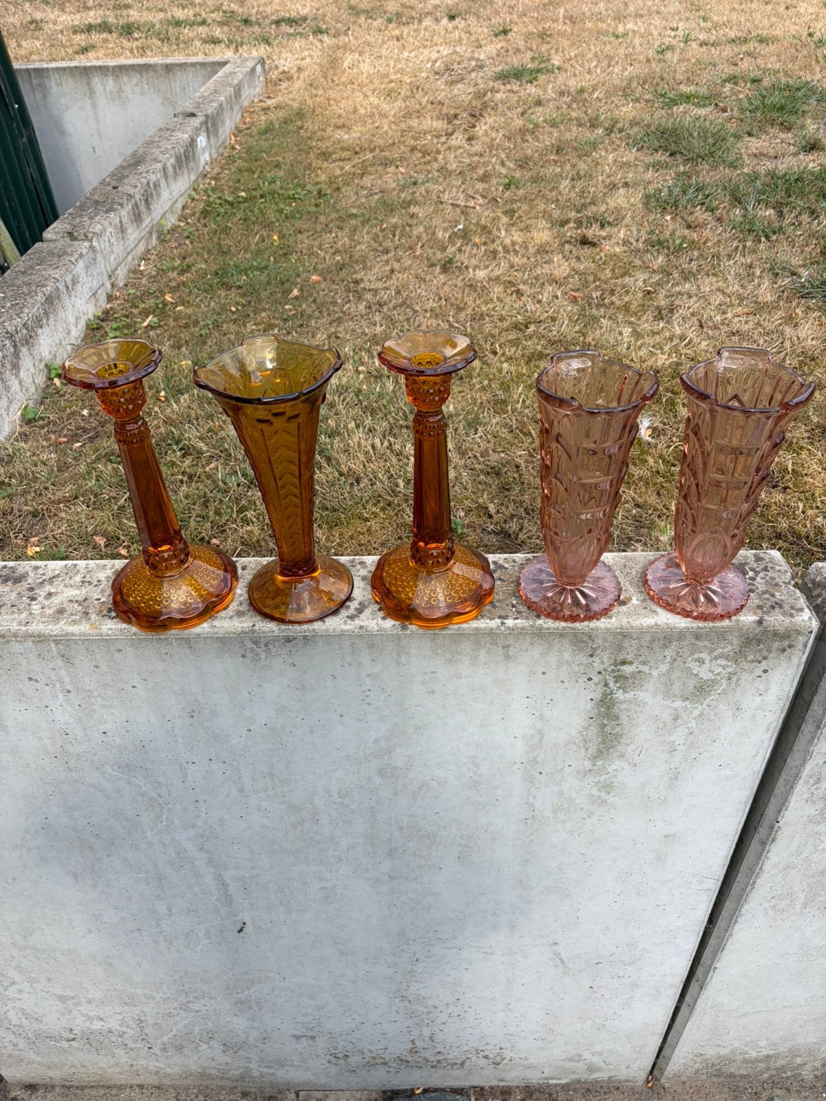 5 stuks art - deco glaswerk, Antiek en Kunst, Ophalen