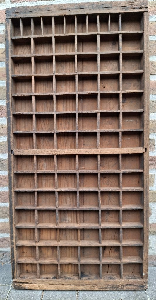 Antieke houten letterbak Brugse drukkerij (begin 20e eeuw) 1, Antiek en Kunst, Curiosa en Brocante, Ophalen of Verzenden