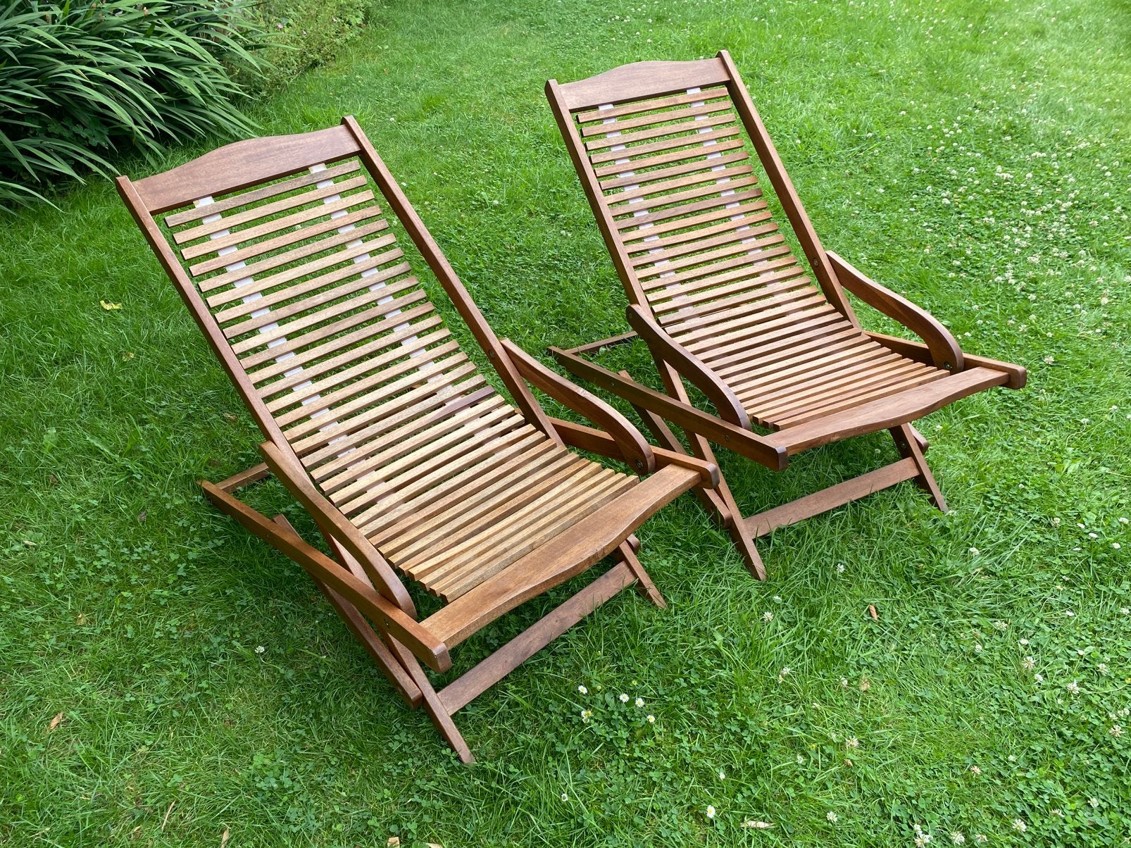 Tuinstoel strandstoel deckchair acacia hout, Ophalen, Gebruikt, Hout, Inklapbaar