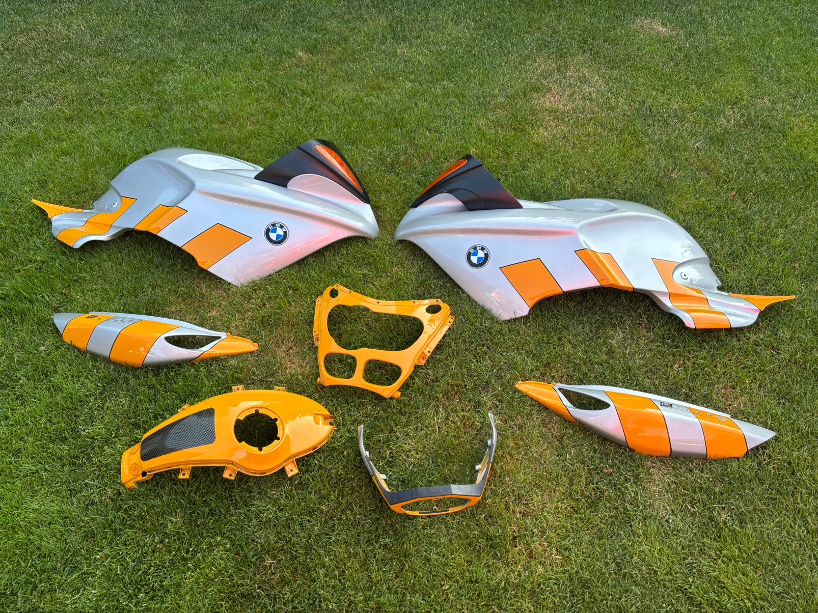 Kuipset bmw R1100s Titan silber/mandarin, Motoren, Ophalen, Gebruikt