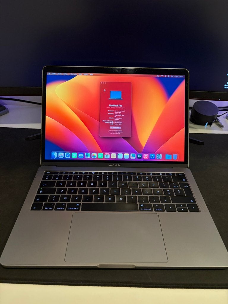 MacBook Pro 13" 2017–i5–8 Go RAM–128 Go SSD Batterie neuve, Comme neuf, Azerty, 128 GB ou moins, 2 à 3 Ghz