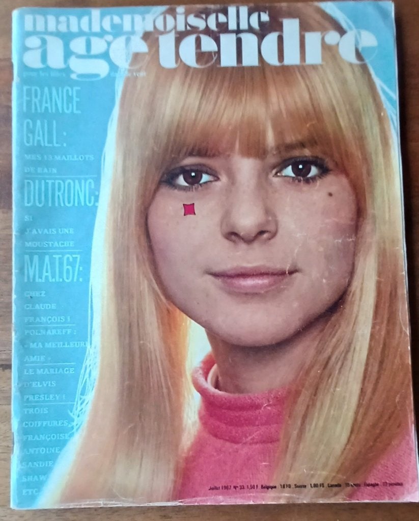 Mademoiselle age tendre 1967/ France Gall/ Liliane St Pierre, Collections, Enlèvement ou Envoi, Journal ou Magazine